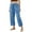 Blue, variant on aidice Women's Capri Pants with Pockets Drawstring Elastic Waist Summer Trendy Casual Capris Solid Color