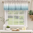 thumbnail image 3 of Teal Brown Ombre Valances for Windows, Decorative Rod Pocket Window Valance Curtains, Modern Art Gradient White Geometric Short Curtain Drapes for Kitchen/Living Room, 2 Panels, 54" W x 18" L, 3 of 8