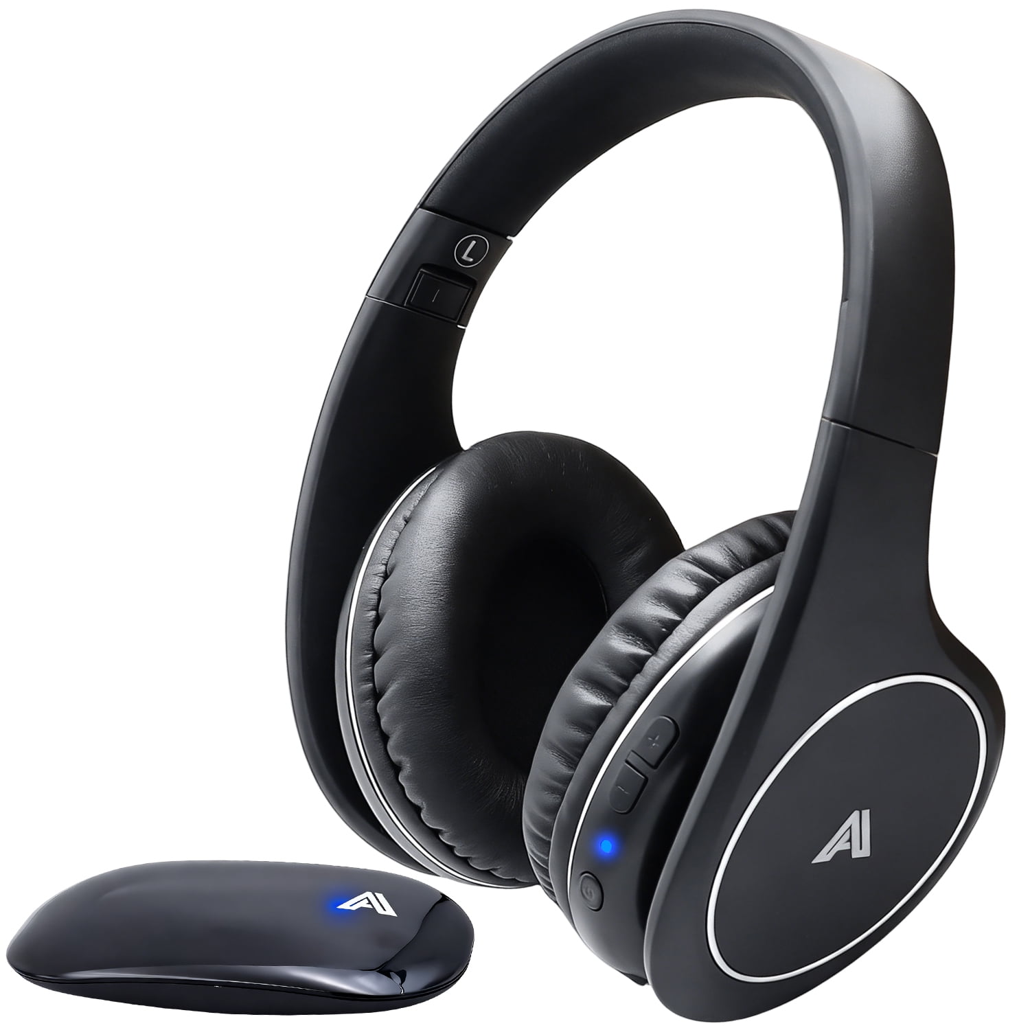 Tv Headsets Wireless Tv Headphones for tv Watching with Transmitter Stereo Earphones Wired with 2.4GHz RF Transmitter Optical RCA AUX FM Radio 100ft for Seniors Watching Home TV Game Computer