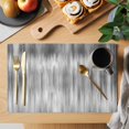 thumbnail image 2 of Grey Placemats Set of 4, Modern Abstract Art Ombre Striped Placemats for Dining Table, Place Mats for Kitchen Tabletop, Waterproof Wipeable Dining Table Mats Set, 2 of 9