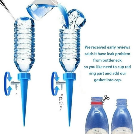 - Adjustable Self Watering Spikes, Indoor Outdoor Plastic Bottle Automatic Garden Plants Drip Irrigation Slow Release System/Works as Watering Bulbs or Globes Stakes with Screw Valve-12 Pack