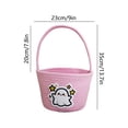 thumbnail image 2 of Halloween Candy Basket with Handle, Cute Printed Fabric Treat Bucket, Reusable Trick or Treat Bag and Cotton Rope Storage Bin for Snacks, Gifts and Party Decor Display, Pink, 2 of 6