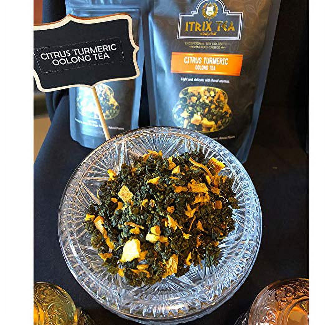 Itrix Tea Chinese Citrus Turmeric Oolong Loose Leaf Tea, 1 lb Bag (16 oz), Anti-Inflammatory & Metabolism Support, Energy Booster, Orange & Ginger Flavor - 16 oz