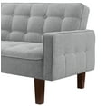 thumbnail image 5 of Comfy Linen Futon Sofa with Adjustable Backrest, Modern Sofa-3 Seater Sofa with Tufted Back and Solid Wood Legs, Convertible Sleeper Sofa for Living Room Bedroom Apartment, Grey, 5 of 9