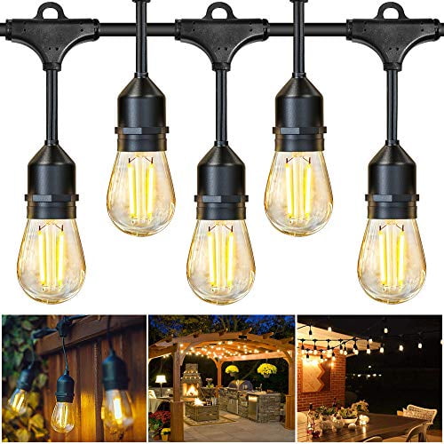 2 Spare 15 Hanging 2W E26 Details about   Afirst LED Outdoor String Lights 48Ft With 17 Bulbs 