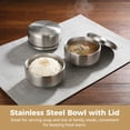 thumbnail image 3 of 4 Pcs Stainless Steel Bowls with Lids, 4.5 in Double-Walled Anti Scalding Rice Bowls Set, Reusable Space-Saving Stackable Soup Bowl for Hot and Cold Food, 3 of 6