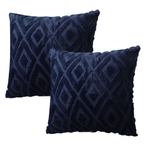 Juego de 2 fundas de almohada cuadradas con decoración de felpa suave, funda de almohada para sofá y dormitorio
