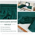thumbnail image 4 of DONGPAI Stretch Velvet Couch Cushion Covers for Sectional Sofa L Shape, Sofa Couch Soft Seat Slipcover, Green(for 2 Cushions,1 Piece), 4 of 7