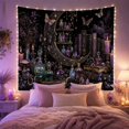 thumbnail image 2 of Crescent Moon with Potion Bottles and Gothic Books in a Starry Night, Mystical Fantasy for Dark Decor Fans, Witchcraft Room Art, Halloween Gift Tapestry Wall Hanging for Bedroom and Living Room, 2 of 7