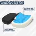 thumbnail image 3 of EcoNour Gel Seat Cushion for Back Pain Relief - Orthopedic Memory Foam for Sciatica, Tailbone, and Coccyx Support - Perfect for Office Chairs, Cars, and Wheelchairs - Black, 3 of 9