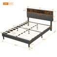 thumbnail image 4 of Aukfa Queen Upholstered Bed Frame with Storage Headboard and USB Port for Adults, Linen, Gray, 4 of 8