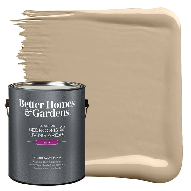Better Homes Gardens Interior Paint And Primer Cafe Au Lait Brown 1 Gallon Satin Com - Paint Color Cafe Au Lait