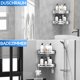 thumbnail image 4 of Estante de esquina para baño, paquete de 2, estante de esquina para ducha de acero inoxidable 304 montado en la pared con adhesivo y ganchos, sin perforaciones, sin óxido, organizador de, 4 of 7