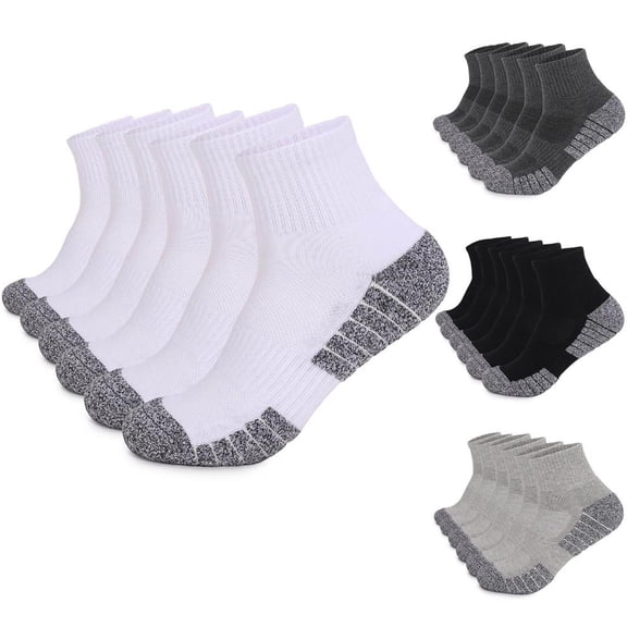 Bxsruta Unisex Hiking Socks Moisture Wicking Breathable Performance Crew Socks for Outdoor Sports Running Polyester 6 Pack Sizes S M L XL