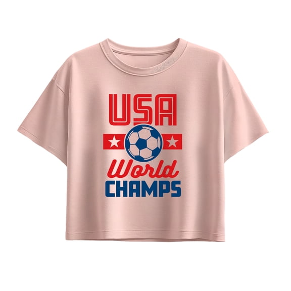 Instant Message - USA Soccer World Champs - Youth Girls Boxy T-Shirt