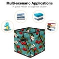 thumbnail image 2 of FeBohao Storage Boxes Bins Oxford with Cardboard Medium Foldable Book Shelf Portable Pattern Sweater Classroom Adult Office Kitchen Houseware Multifunctional Organizer Basket Cherry, 2 of 6