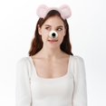 thumbnail image 4 of Yvsxxv 1Set Pink Bear Ear Nose Tail Bow Tie Headband Party Accessories, 4 of 7