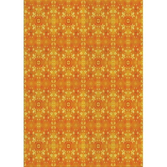 Ahgly Company Indoor Rectangle Patterned Orange Red Orange Area Rugs, 2' x 4'