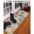 thumbnail image 3 of Boho Front Door Mat Vintage Orange Blue Abstract Ethnic Flower Texture Welcome Doormat Indoor Outdoor Entrance Floor Mat Non-Slip Washable Runner Rug for Front Porch Decor 24x71 Inch, 3 of 6