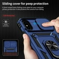 thumbnail image 2 of for iPhone X Case, iPhone Xs Case with Camera Lens Cover, HD Screen Protector, 10 FT Military Grade Drop Protection, Magnetic Ring Holder Kickstand Phone Case for iPhone X/Xs（Navy Blue）, 2 of 12