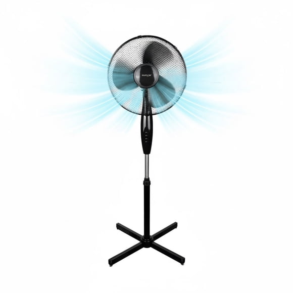 Ventilador de Pedestal Eurogar 16' 3 Velocidades Oscilación Color Negro