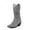 Gray, variant on Women's Cowboy Knee-High Boots Pointed Toe Mid Chunky Heel Pull On Slouchy Booties Outdoor Travel