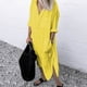 thumbnail image 4 of 2024 Summer Fashion Beach Style Long Dress Plus Size Solid Ladies Shirt Dress Female Clothing Short Sleeved Loose Long Dress, 4 of 5