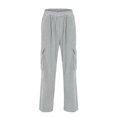 thumbnail image 6 of Audhol Corduroy Pants Women, Women's High Waist Wide Leg Pants Straight Tube Loose Temperament Corduroy Overalls Elastic Waist Casual Pants Work Pants Women Grey L, 6 of 7