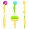 thumbnail image 2 of 【Curated Selection】6Pcs/Set K Ids Color Model Tool Toys 3D Plasticine Tools Set Early Learning Toys, 6Pcs/Set K Ids Color Play Dough Model Tool, 6-Piece Clay Tool Set, Yellow, By Shiogb, 2 of 5