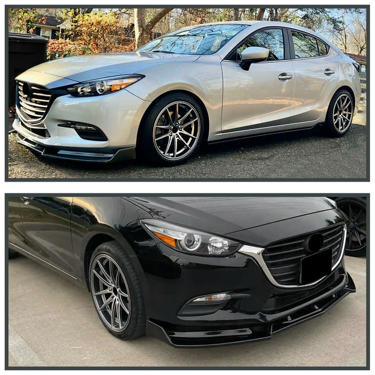 Spec D Tuning Matte Black Front Bumper Lip for 2014 2018 Mazda 3