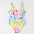 thumbnail image 4 of Zshosam Little Girl Bathing Suit Girls Swimsuit One Piece Bathing Suit with Adjustable Straps Cute Little Kids Swimming Suits Beach Swimwear Size 9T 10T,(Light Purple 9-10 Years), 4 of 7