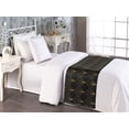 thumbnail image 2 of Art Deco Bed Runner, Shell Look Simplistic Pattern with Vintage and Classical Style Motif, Decorative Accent Bedding Scarf for Hotels Homes & Guest Rooms, Twin, Black and Sand Brown, by Ambesonne, 2 of 3