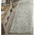 thumbnail image 2 of SAFAVIEH Toronto Deasun Solid Polyester Shag Runner Rug, Light Grey, 2'3" x 8', 2 of 7