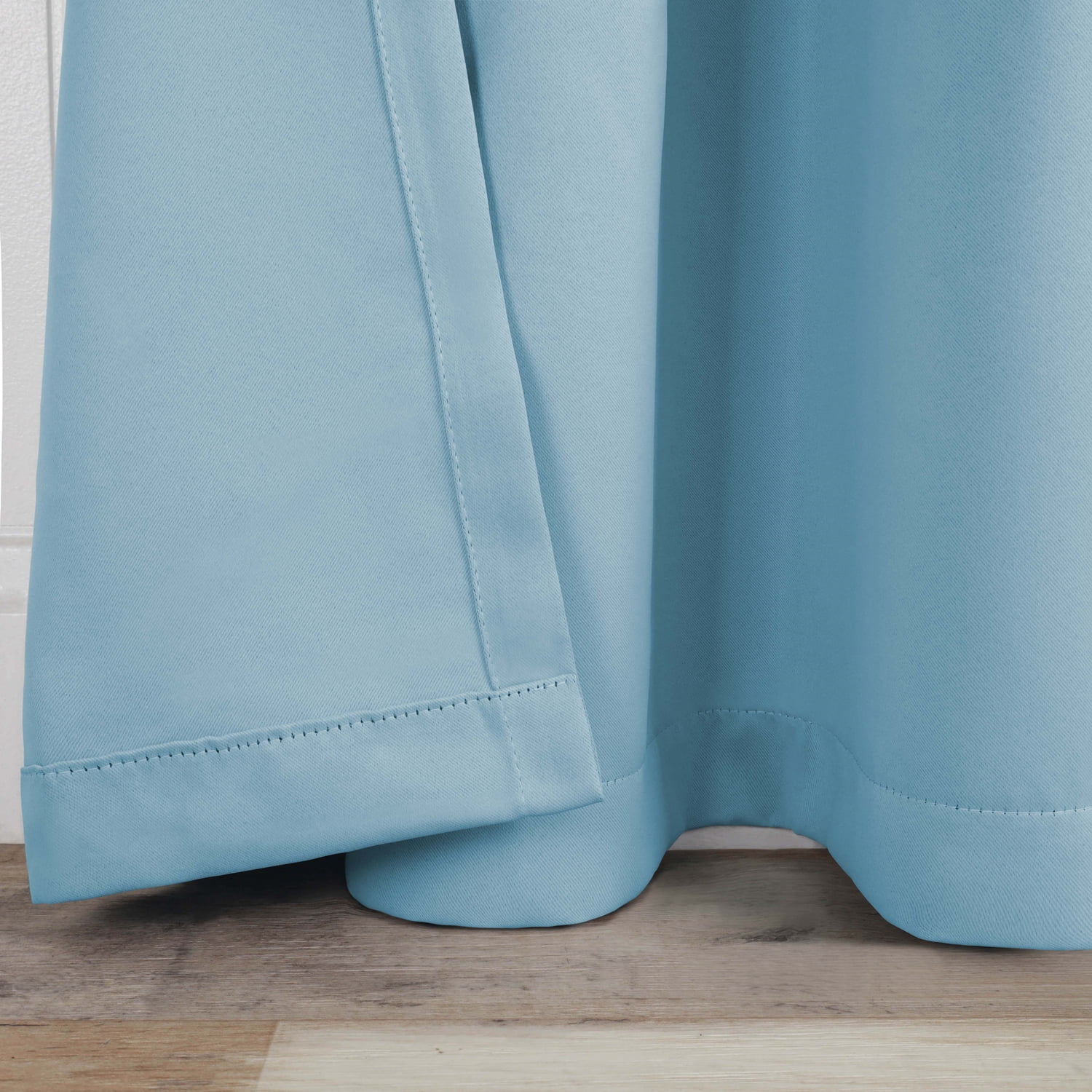 Superior Solid Blackout Curtain Set of 8, 52" x 84", Light Blue