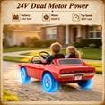 thumbnail image 4 of 24V Dodge Charger 1970 2 Seater Ride On Car, Battery Powered Ride On Toys w/4-Wheel Suspension, Parent Remote Control, Engine Spray, LED Lights, Bluetooth, MP3, 24V Ride On for Ages 3+, 4 of 9