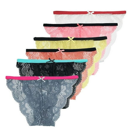 

QWZNDZGR5 PCS/SET G String Women s Underwear Transparent Lingerie Female T Back See Through Solid Color Sexy Lace Thongs Panties 87423