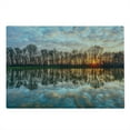 thumbnail image 2 of Landscape Cutting Board, Lake Sunset with the Mirroring Crystal Water and Horizon over Forest Boho, Decorative Tempered Glass Cutting and Serving Board, Large Size, Multicolor, by Ambesonne, 2 of 5