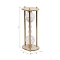 thumbnail image 4 of Decorative Hourglass Timepiece for Home and Bathroom Decor - Resin Frame Glass Sand Timer for Office, Living Room, or Shelf - Display Accent for Coffee Table Centerpiece - 10", Ivory & Tan, 4 of 12