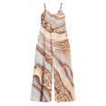 thumbnail image 7 of Women'S Flowy Wide Leg Jumpsuit Blue White Leaves Summer Beach Casual Sleeveless Rompers With Pockets, 7 of 7