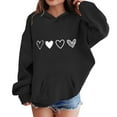 thumbnail image 2 of Preppy Heart Hoodies for Youth Girls Long Sleeve Pullover Oversizied Valentines Sweatshirt Kids Cute Loose Casual Tops, 2 of 4