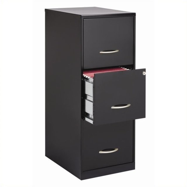 Cooper Armoire de Rangement à 3 Tiroirs en Noir