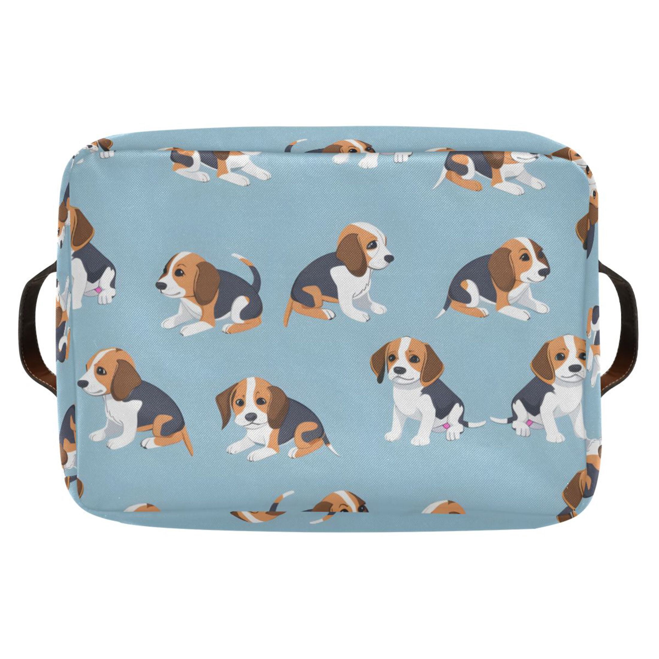Ryvnso Cute Beagle Dogs Storage Basket Large Bin Foldable Boxes Toys Organizer 14.2x10.2x8.3in 2 PCs