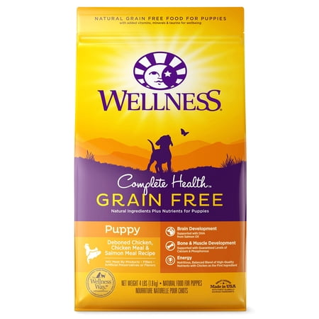 Wellness Complete Health Natural OIF8 Grain Free Dry Puppy Food, Chicken & Salmon, 4-Pound Bag