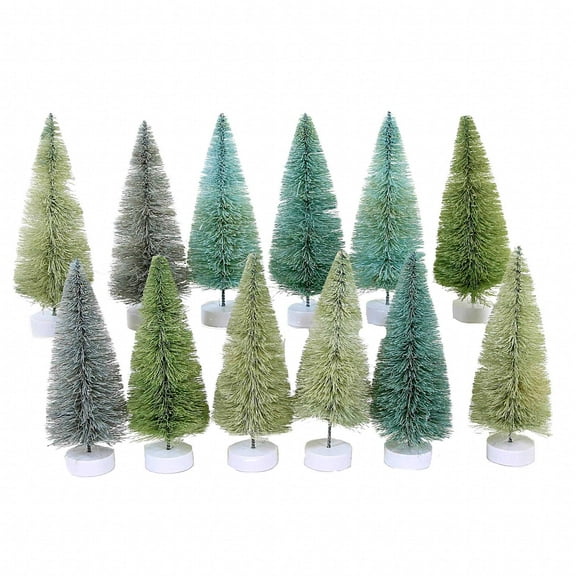 Cody Foster 4.00In Winter Green Trees Set 12, Plastic, Bottle Brush Neutral Ms436lwg