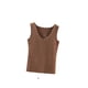 thumbnail image 3 of Minnieouse Ropa interior térmica para mujer, chaleco, Otoño Invierno, hogar, escuela, exterior, capa básica, cuerpo delgado, Tops cálidos, ropa interior Camisetas sin mangas Café oscuro Minnieouse AP013513-05, 3 of 6