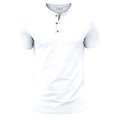 thumbnail image 4 of Zimjoy Men's Henley T Shirt Short Sleeve Stretchy Button Placket Loose Fit T-Shirts Casual Everyday Crew Neck Top White 2XL, 4 of 5