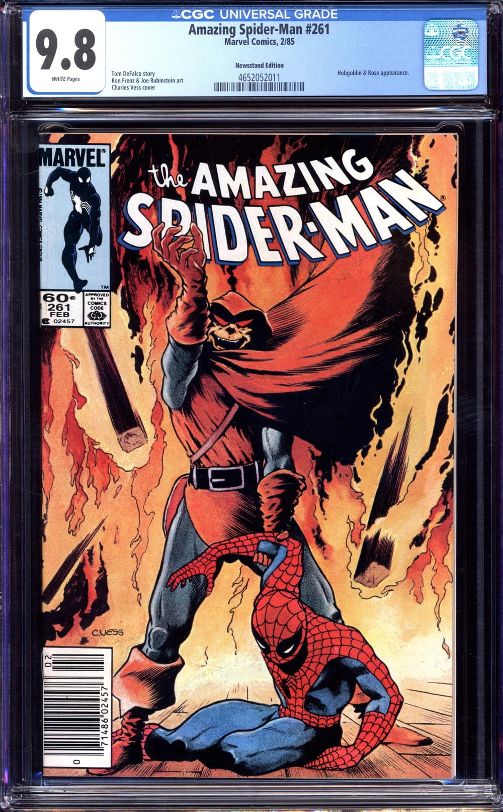 Amazing SpiderMan 261 CGC 9.8 Comic Book