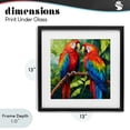 thumbnail image 4 of Stupell Industries Coastal Tropical Parrot Pair Black Framed Print Under Glass, 13 x 13, by Petals Prints Design, 4 of 8