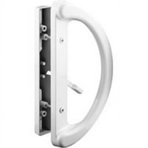 Sliding Patio Door Handle Set White Diecast, Mortise Style, Non-Keyed (Fits 3-15/16” Hole Spacing)
