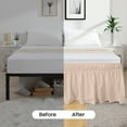 thumbnail image 2 of CCNY 21" Inch Drop Wrap Around Bed Skirt Family King Size 100% Microfiber Made Peach Color, 2 of 6